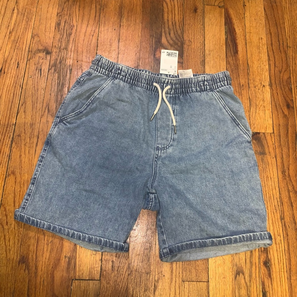 H&M MENS DENIM JEAN SHORTS WITH DRAWSTRING SZ XS